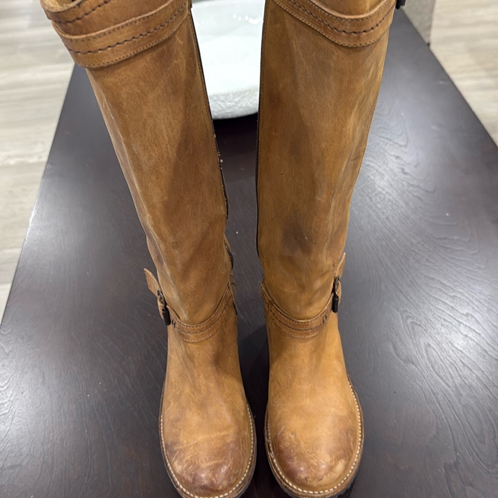 Frye Tan Heeled Boots